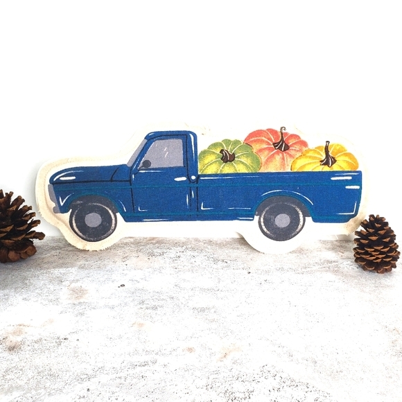 Ashland Other - 🏷 Ashland • Canvas & Felt Pumpkin Truck Wall Decor